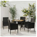  5-dijelni vanjski blagovaonski set od poliratana crni | shoptok.hr