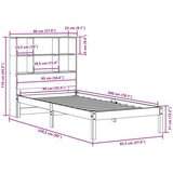  Krevet s regalom za knjige bez madraca 90 x 200 cm od borovine | shoptok.hr