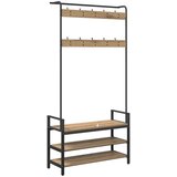 vidaXL Obešalnik za plašče s polico artisan hrast 95 x 34 x 184 cm | Shoptok.si