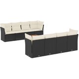  9-dijelni set vrtnih sofa s jastucima crni od poliratana | shoptok.hr