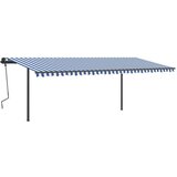  Avtomatsko zložljiva tenda s stebrički 6x3,5 m modra in bela, (20728938) | Shoptok.si
