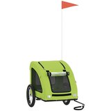 Prikolica za bicikl za ljubimce zelena od tkanine i željeza | Shoptok.si
