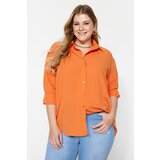 Trendyol Curve Plus Size Shirt - Orange - Regular fit Cene
