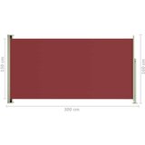vidaXL Uvlačiva bočna tenda za terasu 160 x 300 cm crvena | shoptok.hr