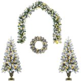  Set mini božićnih drvaca 120 cm 275 LED lampica Topla bijela | shoptok.hr