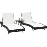  Ležaljka 3 pcs Crna i bijela 197 x 70 x 82 cm poliratan | shoptok.hr