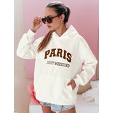DStreet Bluza damska oversize z kapturem PARISSIA ecru | shoptok.hr
