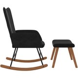 vidaXL stolica za ljuljanje s osloncem za noge crna baršunasta | shoptok.hr
