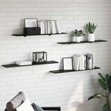 Police za knjige 4 pcs Crna 100 x 20 x 1,5 cm Konstruirano drvo Cijene