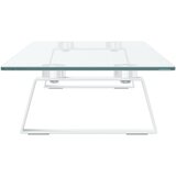  Stalak za monitor bijeli 80x20x8 cm kaljeno staklo i metal | shoptok.hr