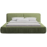 Makamii Zelena oblazinjena zakonska postelja z odlagalnim prostorom z rešetko 160x200 cm Keoni - | Shoptok.si