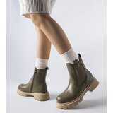 Gemre Green ankle boots on beige sole Giacinta | ePonuda.com