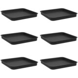  Kvadratna posuda za cvijeće 6 pcs Crna 25,5 x 25,5 x 2,5 cm | shoptok.hr