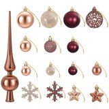  Set božićnih kuglica 111 kom. Boja šampanjca i smeđa 6 cm | shoptok.hr