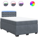  Krevet box spring s madracem tamnosivi 120 x 190 cm baršun | shoptok.hr