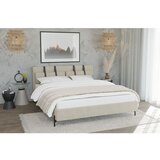 Ropez Bež oblazinjena zakonska postelja z letvenim dnom 140x200 cm Tulsa – | Shoptok.si