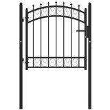 vidaXL vrata za ogradu sa šiljcima čelična 100 x 100 cm crna | shoptok.hr