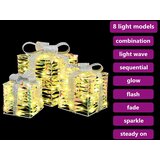 vidaXL Darilna škatla med 60 LED 3 pcs Toplo bela 20 x 20 x 20 cm PET | Shoptok.si