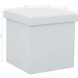 vidaXL Zložljivi stolčki za shranjevanje 2 kosa belo umetno usnje | Shoptok.si