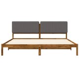 Krevetni okvir s tapiciranim uzglavljem Prirodna i svjetlosiva - Prirodna i svjetlosiva 180 x 200 cm | shoptok.hr