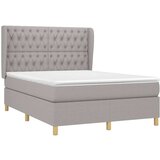  Krevet box spring s madracem svjetlosivi 140x200 cm od tkanine | shoptok.hr