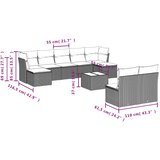  10-dijelni set vrtnih sofa od poliratana s jastucima smeđi | shoptok.hr