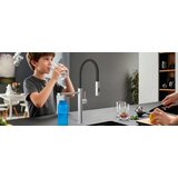 ELITE EDITION Kuhinjska armatura KF1730 z izvlečno prho in izlivom za filtrirano vodo v več barvnih izvedbah — Brušeni nikelj | Shoptok.si