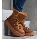  Brown platform snow boots insulated with fur Andra | shoptok.hr