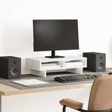 vidaXL Stojalo za monitor bela 50x27x15 cm inženirski les cene