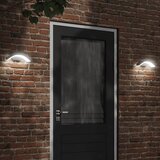 vidaXL Zunanja LED stenske svetilke 2 kosa črna tlačno lit aluminij Cene