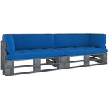 The Living Store Kavč dvosed iz palet z blazinami siva impregnirana borovina - Kavč Iz Palet, (21484035) | Shoptok.si