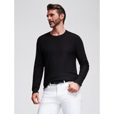 Ombre Structured men's sweater with round neckline - black Cijene