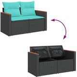  Vrtna sedežna garnitura 8-delna z blazinami črn poli ratan, (22048309) | Shoptok.si