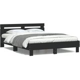  Okvir za krevet s uzglavljem i LED crni 150x200 cm | shoptok.hr