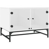  Stolić za kavu sa staklenim vratima bijeli 68,5 x 50 x 50 cm | Eponuda.com