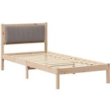 vidaXL Krevetni okvir s tapiciranim uzglavljem Sivo-smeđa 90 x 200 cm | shoptok.hr