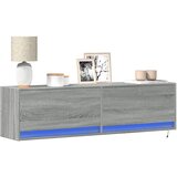Maison Chic Stenska TV omarica - TV stojalo - Televizijska omarica z LED lučkami siva sonoma 140x31x38 cm, (21700805) | Shoptok.si
