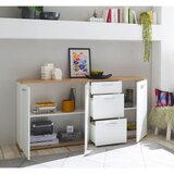 MID.YOU ŠIROKA KOMODA, bela, hrast artisan | Shoptok.si