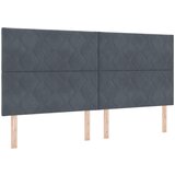 vidaXL vzglavje dizajn stukatovih blokov temno sivo 200 cm žamet, (22080222) | Shoptok.si