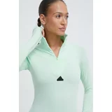 Adidas Majica z dolgimi rokavi ženski, zelena barva