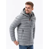 Ombre Men's quilted jacket with hood