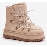 Boto Ladies Platform Snow Boots With Lacing Light Beige Riaviana | shoptok.hr