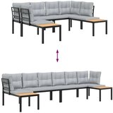 vidaXL 4-dijelni set vrtnih sofa s jastucima čelik obložen prahom crni | shoptok.hr