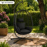 Lean Toys Viseči stol LEAN cocoon v črni barvi | Shoptok.si