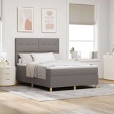  LED Box Spring Krevet Sivo-smeđa 140 x 200 cm tkanina | shoptok.hr