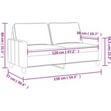  Kavč dvosed rjav 120 cm blago, (20922984) | Shoptok.si