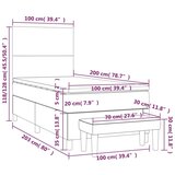  Box spring postelja z vzmetnico taupe 100x200 cm blago | Shoptok.si