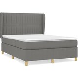 vidaXL Box spring posteljni z vzmetnico temno siv 140x190 cm blago, (20899016) Cene