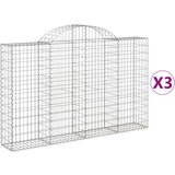  Lučne gabionske košare 3 kom 200x30x120/140cm pocinčano željezo | shoptok.hr