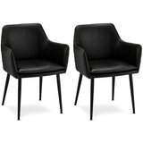 Furnhouse Garnitura 2 črnih jedilnih stolov Shiva, (21151596) | Shoptok.si